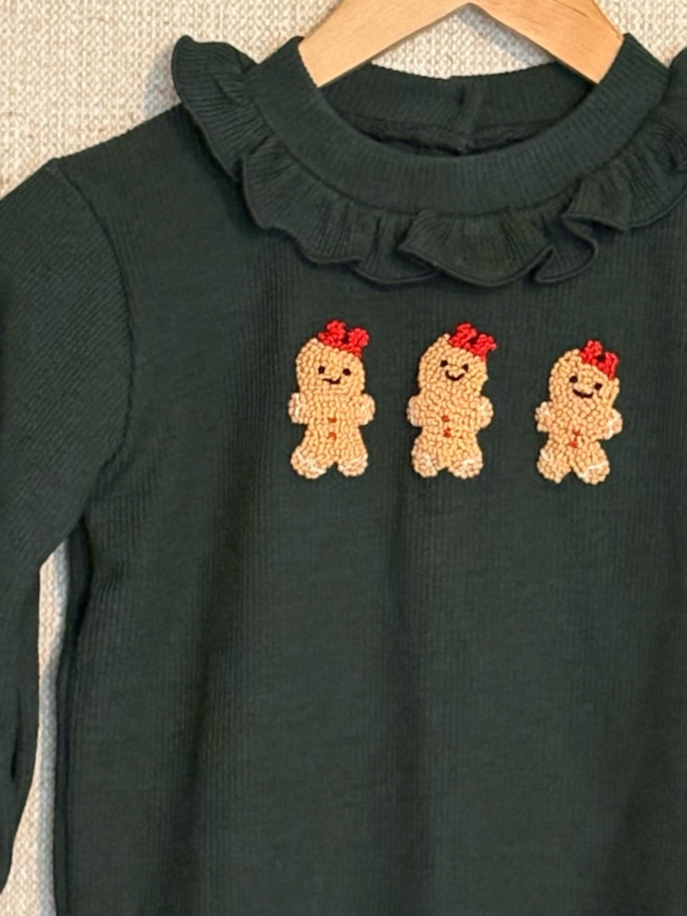 Southern Taters Girls French Knot Gingerbread Christmas Sweater - Size 5